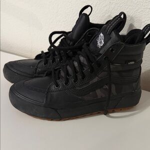 Vans Black High-Top Sneakers with Camouflage Panels